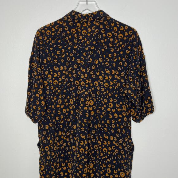 Whistles Lola Cheetah Print Shirt Dress Small Black Brown Animal Print Neutral - Picture 12 of 15
